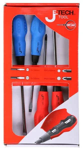 JeTech 4PCS SET csavarhúzó készlet, formatervezett nyél, 4 db-os - Szuper ajánlat